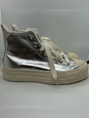 Chuck Taylor® All Star® Lift Metallic High Top Platform Sneaker (Womens) Sz 9